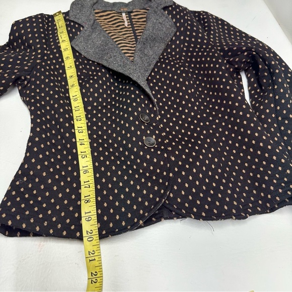Free people Stylish Black and Gold Women's Jacket size Small polka dots - Picture 3 of 7